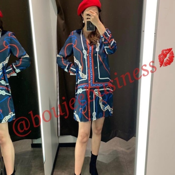 ZARA Knot Print Dress - Picture 4 of 8